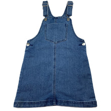 Load image into Gallery viewer, Girls Anko, stretch denim overalls dress / pinafore, GUC, size 6, L: 59cm