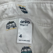 Load image into Gallery viewer, Boys Anko, lightweight cotton short sleeve shirt, marks on front, FUC, size 4,