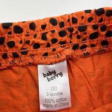Load image into Gallery viewer, Girls Baby Berry, orange & black cotton shorts, elasticated, EUC, size 00,