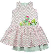 Load image into Gallery viewer, Girls Pink Heart, lined lightweight party dress, no size, armpit to armpit: 32cm, EUC, size 6-7, L: 61cm