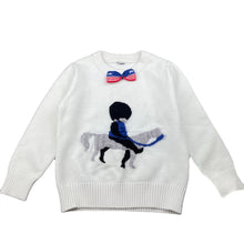Load image into Gallery viewer, Boys JMBEAR, soft feel knitted sweater / jumper, no size, armpit to armpit: 30cm, shoulder to cuff: 32cm, GUC, size 3-4,