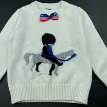 Load image into Gallery viewer, Boys JMBEAR, soft feel knitted sweater / jumper, no size, armpit to armpit: 30cm, shoulder to cuff: 32cm, GUC, size 3-4,