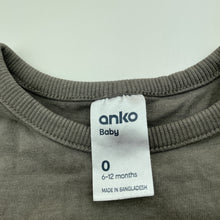 Load image into Gallery viewer, Boys Anko, grey soft cotton long sleeve top, FUC, size 0,