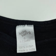 Load image into Gallery viewer, Girls Baby Berry, black cotton long sleeve top, FUC, size 0,