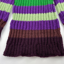Load image into Gallery viewer, unisex hand made, knitted sweater / jumper, L: 55cm, shoulder to cuff: 53cm, armpit to armpit: 34cm unstretched, GUC, size 10-12,