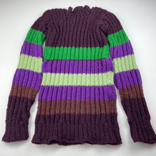Load image into Gallery viewer, unisex hand made, knitted sweater / jumper, L: 55cm, shoulder to cuff: 53cm, armpit to armpit: 34cm unstretched, GUC, size 10-12,