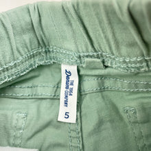 Load image into Gallery viewer, Girls 1964 Denim Co, green stretch cotton pants, elasticated, Inside leg: 43.5cm, EUC, size 5,