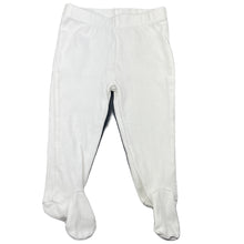 Load image into Gallery viewer, unisex Baby Berry, white ribbed footed leggings / bottoms, GUC, size 00,