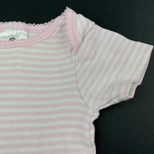 Load image into Gallery viewer, Girls Dymples, pink stripe cotton bodysuit / romper, FUC, size 00,