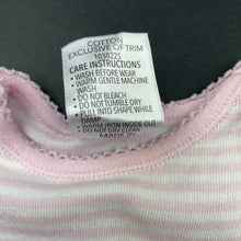 Load image into Gallery viewer, Girls Dymples, pink stripe cotton bodysuit / romper, FUC, size 00,