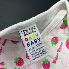 Load image into Gallery viewer, Girls Baby Baby, cotton bodysuit / romper, strawberries, GUC, size 000,