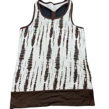 Load image into Gallery viewer, Girls brown & white, cotton singlet / tank top, armpit to armpit: 33cm, L: 53cm, FUC, size 7-8,
