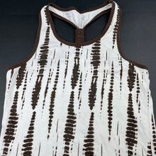 Load image into Gallery viewer, Girls brown & white, cotton singlet / tank top, armpit to armpit: 33cm, L: 53cm, FUC, size 7-8,