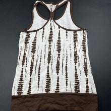 Load image into Gallery viewer, Girls brown & white, cotton singlet / tank top, armpit to armpit: 33cm, L: 53cm, FUC, size 7-8,