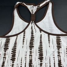 Load image into Gallery viewer, Girls brown & white, cotton singlet / tank top, armpit to armpit: 33cm, L: 53cm, FUC, size 7-8,