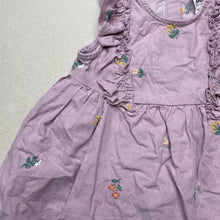 Load image into Gallery viewer, Girls Anko, embroidered cotton summer dress, middle button missing, FUC, size 00, L: 35cm