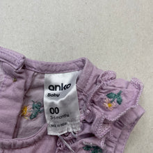 Load image into Gallery viewer, Girls Anko, embroidered cotton summer dress, middle button missing, FUC, size 00, L: 35cm