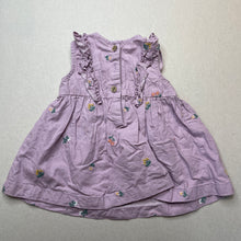 Load image into Gallery viewer, Girls Anko, embroidered cotton summer dress, middle button missing, FUC, size 00, L: 35cm