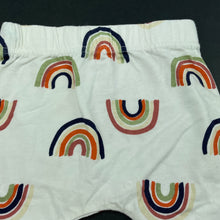 Load image into Gallery viewer, unisex Baby Berry, stretchy leggings / bottoms, rainbows, EUC, size 000,