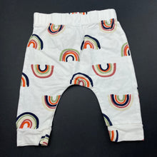 Load image into Gallery viewer, unisex Baby Berry, stretchy leggings / bottoms, rainbows, EUC, size 000,