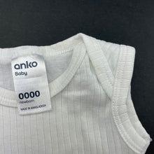 Load image into Gallery viewer, unisex Anko, white ribbed cotton singletsuit / romper, FUC, size 0000,