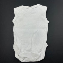 Load image into Gallery viewer, unisex Anko, white ribbed cotton singletsuit / romper, FUC, size 0000,