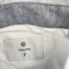 Load image into Gallery viewer, Boys Target, blue cotton long sleeve shirt, marks right sleeve, FUC, size 7,
