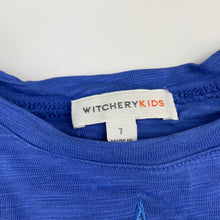 Load image into Gallery viewer, Girls Witchery, blue cotton casual long sleeve dress, FUC, size 7, L: 56cm