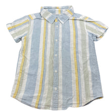 Load image into Gallery viewer, Boys striped, lightweight short sleeve shirt, no size, armpit to armpit: 32cm, GUC, size 4-5,