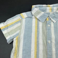 Load image into Gallery viewer, Boys striped, lightweight short sleeve shirt, no size, armpit to armpit: 32cm, GUC, size 4-5,