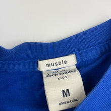 Load image into Gallery viewer, Boys Abercrombie, blue cotton muscle t-shirt / top, armpit to armpit: 41cm, GUC, size 12,