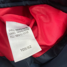 Load image into Gallery viewer, Boys Osh Kosh, adjustable length navy puffer jacket / coat, Sz: 105/52, L: 46-56cm, armpit to armpit: 39cm, shoulder to cuff: 40cm, EUC, size 4-6,