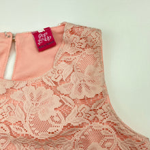 Load image into Gallery viewer, Girls Pop Up, lined floral lace top, no size, L: 36cm, armpit to armpit: 34cm, GUC, size 7-8,