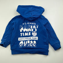 Load image into Gallery viewer, Boys Guess, blue zip hoodie sweater, FUC, size 12 months,