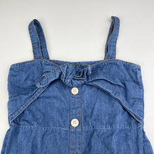 Load image into Gallery viewer, Girls Cotton On, blue chambray cotton casual dress, GUC, size 8, L: 64cm