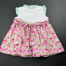 Load image into Gallery viewer, Girls floral, cotton party dress, armpit to armpit: 23.5cm, small mark on chest, FUC, size 00, L: 35cm