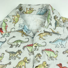 Load image into Gallery viewer, Boys grey, flannel cotton winter pyjama top, dinosaurs, FUC, size 8,