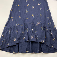 Load image into Gallery viewer, Girls Anko, navy floral cotton casual dress, GUC, size 7, L: 56cm at front