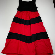 Load image into Gallery viewer, Girls lightweight, red & black dress, no size, armpit to armpit: 29.5cm, EUC, size 6-7, L: 71cm