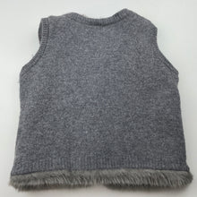 Load image into Gallery viewer, Girls reversible, knitted / faux fur vest, no labels, L: 35cm, armpit to armpit: 33cm, EUC, size 5-6,