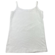 Load image into Gallery viewer, Girls white, stretchy singlet top, no size, armpit to armpit: 29cm, FUC, size 5-6,