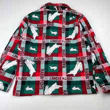 Load image into Gallery viewer, unisex NRL Supporter, Souths Rabbitohs flannel cotton pyjama top, EUC, size 8,