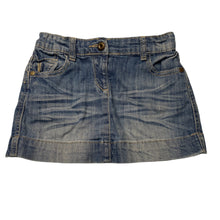 Load image into Gallery viewer, Girls Cotton On, blue stretch denim skirt, adjustable, L: 24cm, FUC, size 5,