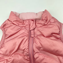 Load image into Gallery viewer, Girls Target, pink puffer vest / sleeveless jacket, small marks on back, FUC, size 00,