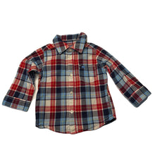 Load image into Gallery viewer, Boys Carters, lightweight long sleeve cotton shirt, GUC, size 12 months,
