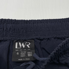 Load image into Gallery viewer, Boys LWR, navy lightweight school sports shorts, elasticated, EUC, size 4,