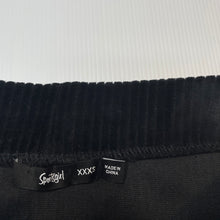 Load image into Gallery viewer, Girls Sportsgirl, black ribbed stretchy skirt, elasticated, L: 41cm, Sz: XXXS, W: 28.5cm across, EUC, size 8-9,