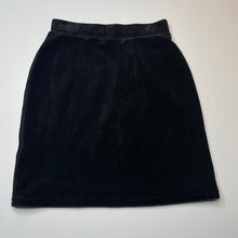 Load image into Gallery viewer, Girls Sportsgirl, black ribbed stretchy skirt, elasticated, L: 41cm, Sz: XXXS, W: 28.5cm across, EUC, size 8-9,