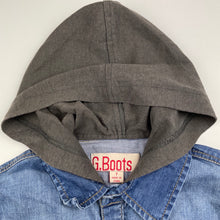 Load image into Gallery viewer, Boys G.Boots, hooded denim shirt, poppers, FUC, size 7,