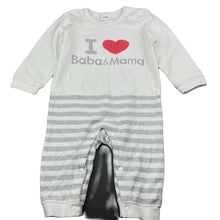 Load image into Gallery viewer, unisex cotton, romper, wash fade, light marks, FUC, size 0,